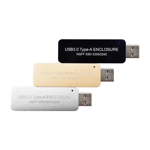 WBTUO LM-741U USB3.0 TYPE-A à boîtier SSD sans câble pour protocole NGFF b-key SATA pour 2230 ou 2242 M.2 SSD ► Photo 1/6