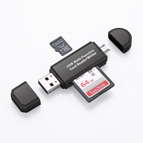 2 En 1 USB OTG Lecteur de Carte Lecteur Flash Haute-vitesse USB2.0 Universel OTG TF/SD Carte pour Android téléphone Ordinateur Extension têtes ► Photo 1/6