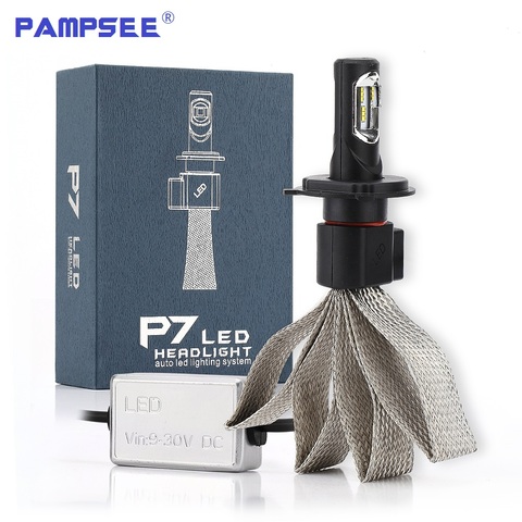 PAMPSEE – phare de voiture LED avec puce ZES P7, ampoule de lampe à tressage rayonnant 60W 9600LM H1 H3 H4 H7 H11 H13 H27 9004 HB3 9006/HB4 ► Photo 1/6