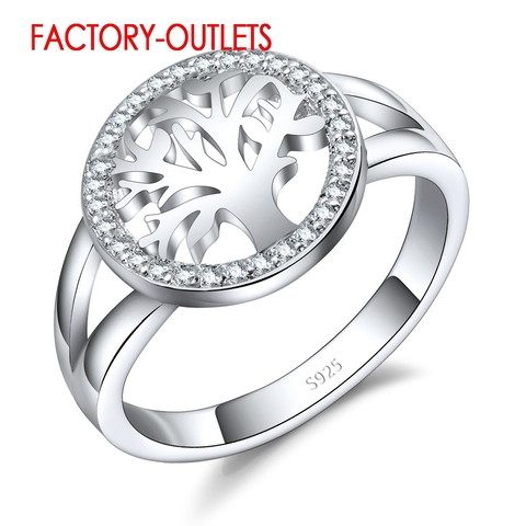 Bague en argent Sterling 925, bijoux à la mode, Style classique, en forme d'arbre, zircone cubique, pour femmes et filles, fête de fiançailles, vente en gros ► Photo 1/5