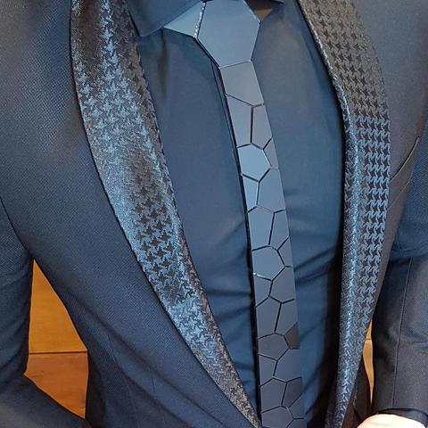 Paisley-cravate intelligente noir mat 9 couleurs | Cravates fines métalliques, costume de mouchoir, cadeau d'anniversaire pour homme, cravates de mariage élégantes ► Photo 1/6