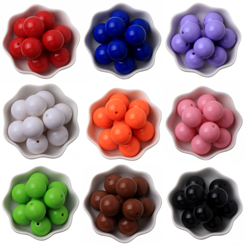 Grosses perles en acrylique pour fabrication de bijoux, 6-20mm, couleur unie, pour colliers ► Photo 1/6