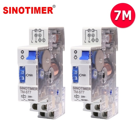 7 Minutes 20 Minutes intervalle prix usine 18mm Module unique DIN Rail escalier minuterie interrupteur pour les contrôles d'éclairage d'escalier ► Photo 1/6