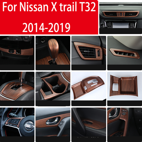 Plaque d'engrenage, cadre de volant, patch accoudoir, accessoires d'intérieur de voiture, pour Nissan X trail T32 2014 – 2022 ► Photo 1/6