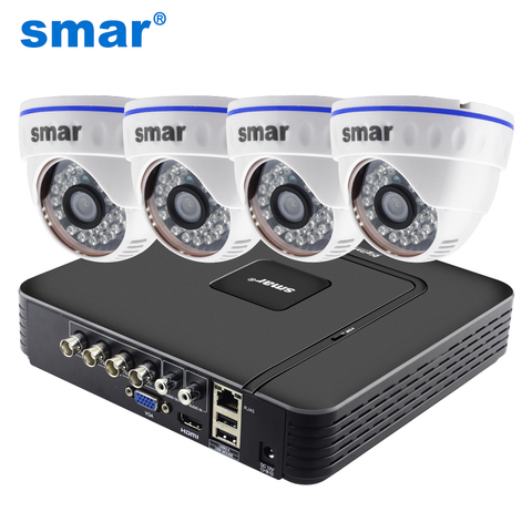 Système de vidéosurveillance DVR hybride 4 canaux, Kit de caméra de jour et de nuit AHD 720P 1080P, sortie VGA HDMI en plastique ► Photo 1/6