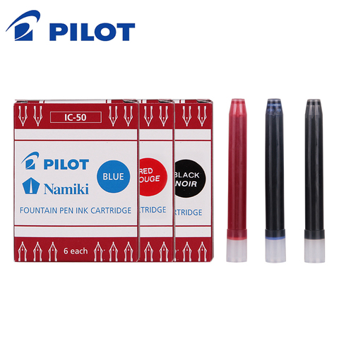 Sac d'encre pilote japonais IC-50, ic 50, 6 pièces par paquet, pour stylo FP-50r/78G, 3 couleurs, noir, bleu, rouge ► Photo 1/6