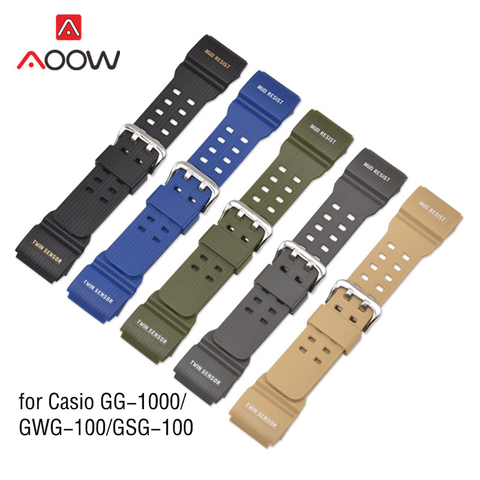 Bracelet en résine pour Casio g-shock GG-1000 / GWG-100 / GSG-100 hommes Sport étanche remplacer Bracelet Bracelet Bracelet montre accessoires ► Photo 1/6