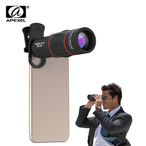 APEXEL téléphone caméra 18X Télescope téléobjectif 18x25 Monoculaire pour iPhone Samsung android ios smartphones ► Photo 1/6