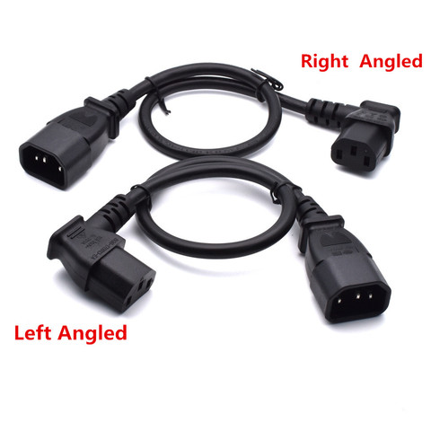 Câble d'extension adaptateur, prise mâle 3 pôles C14 à C13 femelle, droit/droit/à angle gauche, IEC320 ► Photo 1/6