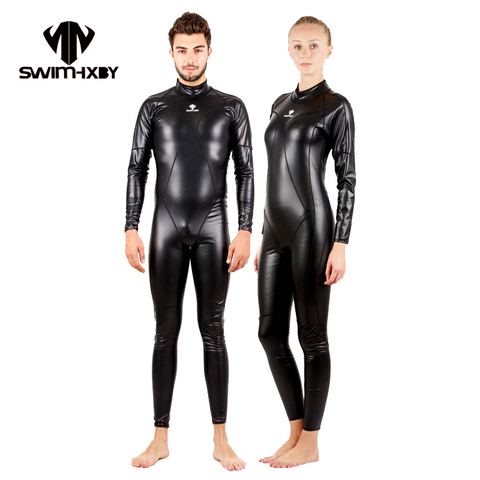 HXBY complet maillots de bain femmes imperméable à manches longues une pièce maillot de bain hommes compétition maillot de bain pour femmes hiver maillot de bain 5XL ► Photo 1/1