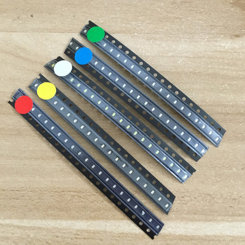 5 couleurs x20pcs = 100 pièces SMD 0603 kit de led rouge/vert/bleu/jaune/lumière LED blanche Diode de lumière de LED KIT de livraison gratuite ► Photo 1/6