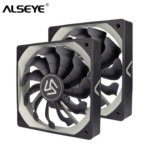 ALSEYE Ventilateur D'ordinateur 120mm DC 12 v Ventilateur PC Refroidisseur (2 pièces) 1200 rpm 3pin Silencieux Ventilateurs De Refroidissement pour CPU Refroidisseur/Refroidisseur D'eau ► Photo 1/6