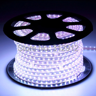 Bande lumineuse Led haute tension, Flexible, avec prise d'alimentation, 60Led/m, IP65, 220V 230V 240V, SMD 5050, 14.4 w/mètre ► Photo 1/1