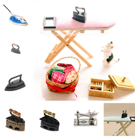 Mini Machine à coudre 1:12 en fer pour filles, meubles de maison, décoration de maison de poupée, accessoires miniatures ► Photo 1/6