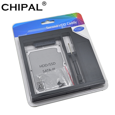 CHIPAL-paquet de détail pour disque dur, SATA 12.7, 3.0 pouces, 2.5 pouces, 12.5/9.5/9/7mm, boîtier SSD, pour Notebook CD-ROM ► Photo 1/6