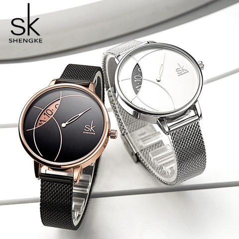 Shengke – montre à Quartz en acier inoxydable pour femmes, bracelet élégant, décontracté, nouvelle collection 2022 ► Photo 1/6