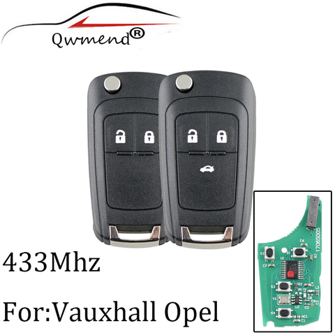 Clé à distance 2 boutons 433Mhz | Pour Opel Vauxhall Astra J Corsa E Insignia Zafira C 2009-2015 transpondeur, puce ID46 d'origine ► Photo 1/5