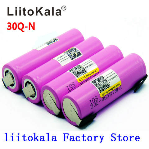 Litokala Original 18650 batterie INR18650 30Q 20A 3000mah décharge Li-ion Rechargeable 18650 batterie ► Photo 1/6