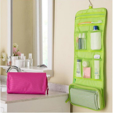 Sac de rangement Portable suspendu pliable, sacs de toilette de voyage, accessoires de salle de bains de lavage 840122 ► Photo 1/6