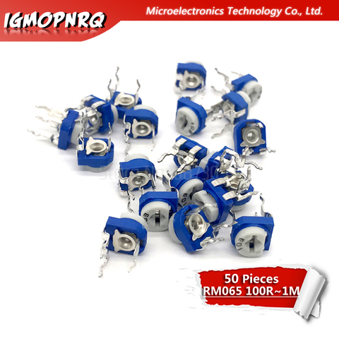 50 pièces RM065 RM-065 Trimpot tondeuse potentiomètre 100 200 500 ohm 1K 2K 5K 10K 20K 50K 100K 200K 500K 1M ohm 100R 200R 500R ► Photo 1/1