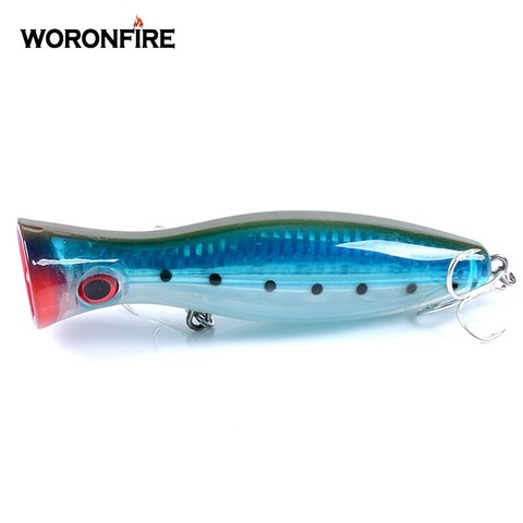 Leurre rigide Popper avec revêtement Laser, appât artificiel idéal pour la pêche en surface, au bar ou au brochet, wobbler, 12cm, 40g ► Photo 1/6