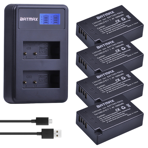 4 pièces LPE17 LP E17 LP-E17 Batterie + LCD USB Double Chargeur pour appareil photo Canon EOS 200D M3 M6 750D 760D T6i T6s 800D 8000D Baiser X8i Caméras ► Photo 1/6