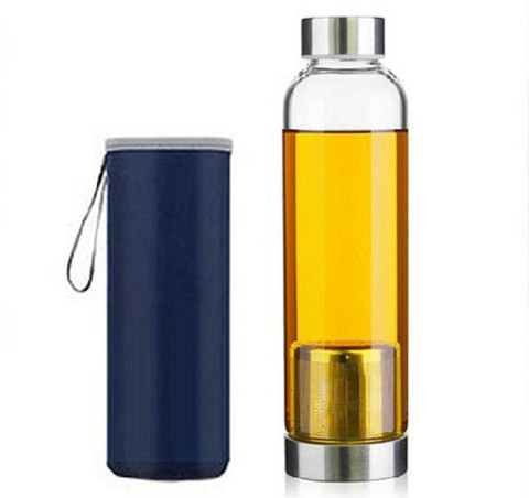 My Sport – tasse en verre Borosilicate Portable, 420/550ML, bouteille d'eau, filtre, thé, voyage, avec poignée, infuseur ► Photo 1/6