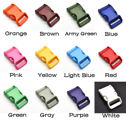Boucles latérales en plastique colorées pour Bracelets paracorde, 12 pièces/paquet, 1 pouce, 25mm ► Photo 1/6