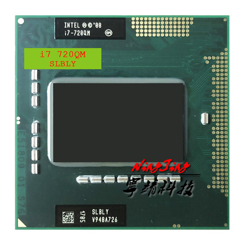 Intel Core i7-720QM i7 720QM SLBLY, 1.6 GHz, Quad Core, 8 fils, prise G1/rPGA988A, 6W 45W ► Photo 1/1