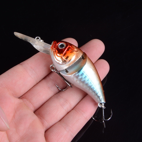 Appât dur en plastique pour la pêche, leurre pour attraper des poissons, deux hameçons triples, avec yeux 3D, Crankbait, 8.5cm, 14.8g, 6 couleurs, 1 pièce ► Photo 1/6