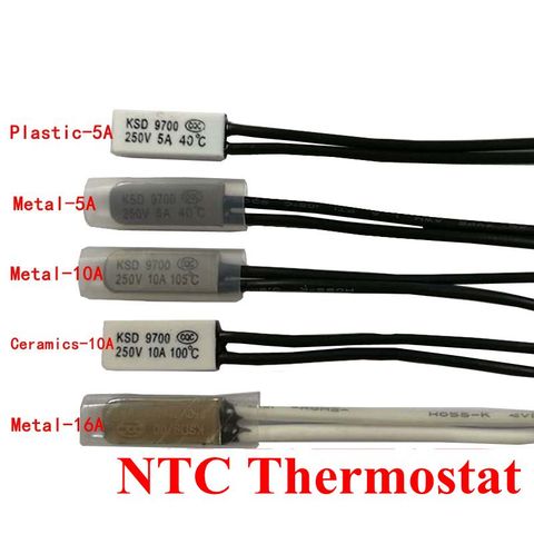Thermostat 10C-240C KSD9700 40C 45C 50C 55C 60C 65C interrupteur de température de disque bimétallique, protection thermique N/O degré centigrade ► Photo 1/4
