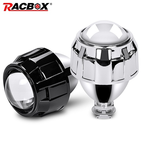 RACBOX – lentilles de phare au xénon HID Bi pour voiture, 2.5 pouces, lentille de projecteur H4 H7, noir et argent, utilisation ampoule H1 ► Photo 1/6