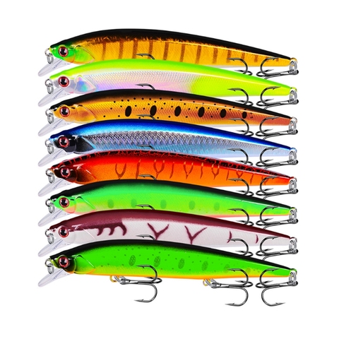 1pc leurres de pêche durs Minnow appât puissance système de poids 140mm 18.5g professionnel 3D yeux dur pêche leurre Topwater appâts de pêche ► Photo 1/6