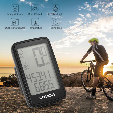 Lixada – compteur GPS sans fil pour vélo, Rechargeable par USB, compteur de vitesse, odomètre, ordinateur pour bicyclette ► Photo 1/6