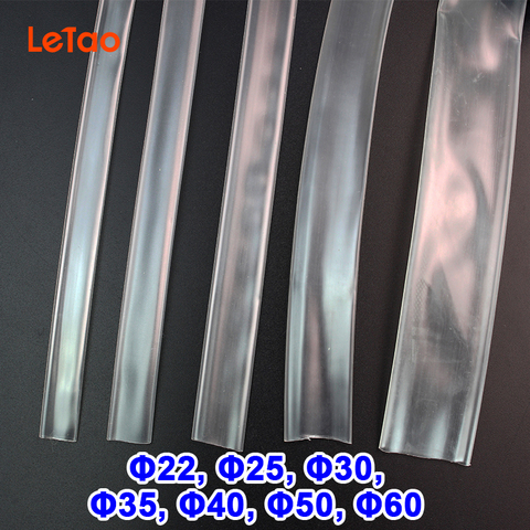 1 mètre/lot tube thermorétractable 2:1 tube transparent transparent film rétractable 22mm 25mm 30mm 35mm 40mm 50mm 60mm câble manchon fil ► Photo 1/3