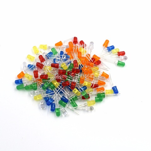 Kit de diodes LED 5mm, 120 pièces, 6 couleurs, 20 pièces, blanc, jaune, rouge, vert, bleu, Orange, à monter soi-même ► Photo 1/3