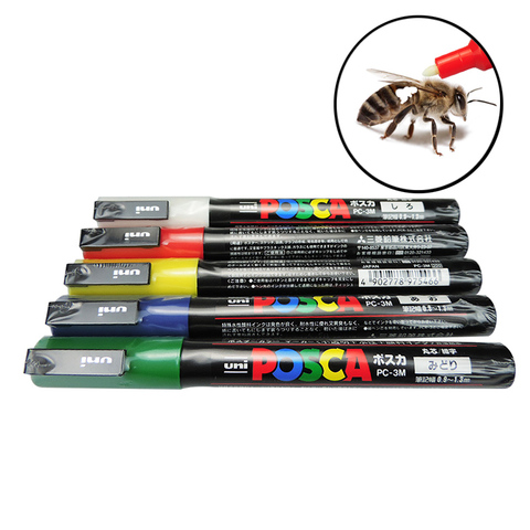 Marqueurs pour abeilles Queen, 5 à pièces/ensembles, stylo de marquage en plastique pour apicole, 5 couleurs, blanc, jaune, rouge, vert, bleu ► Photo 1/6