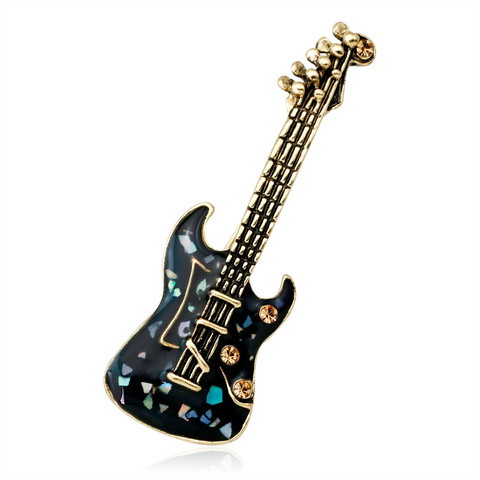 Broches en forme de guitare émail accessoire accessoire d'instruments de musique épinglette Club Badge broche ► Photo 1/3