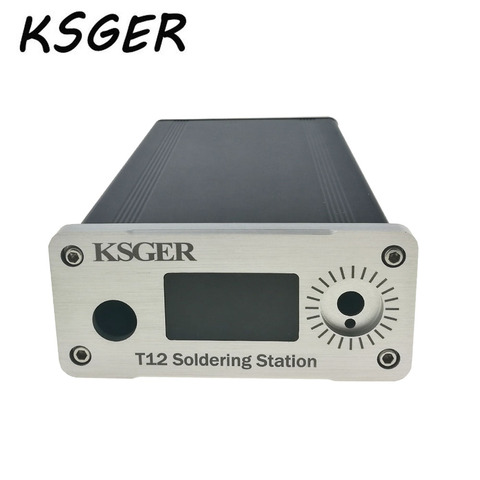 KSGER – boîtier de Station de soudage à température numérique STM32 OLED T12, en alliage blanc noir, panneau fin et épais ► Photo 1/6