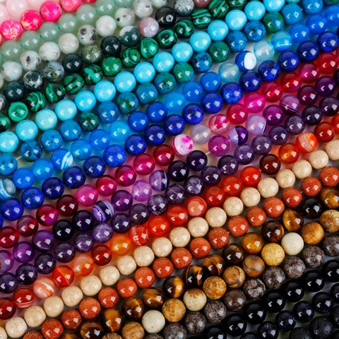 Perles en Pierre Naturelle en Vrac pour Fabrication de Bijoux Maisons 4 6 8 10mm ► Photo 1/6