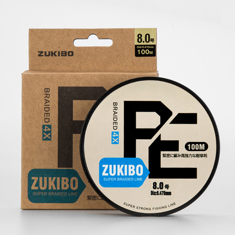 Zukebo – fil de pêche tressé PE, résistant à l'usure, importé, 4 ou 8 supports, eau douce/salée, 100M ► Photo 1/6
