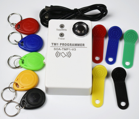 Duplicateur de copieur RFID TM tenu dans la main RW1990 TM1990 TM1990B Ibutton DS-1990A i-button 125KHz EM4305 T5577 EM4100 TM lecteur de carte ► Photo 1/6