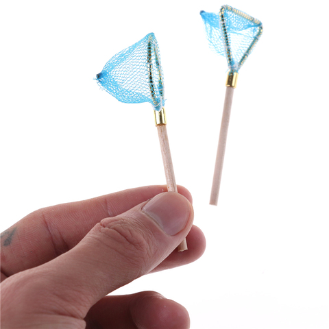 2 pièces 1:12 maison de poupée Miniature bois filet de pêche modèle poupée vie scène décoration Sports de plein air jouet pour enfant cadeau poupées Acce ► Photo 1/6