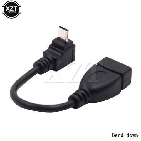 1 pcs Haut Bas Droite Angle 90 Degrés Connecteur Micro USB Mâle à USB 2.0 Femelle OTG Câble Adaptateur pour Tablette De Voiture Aux ► Photo 1/6