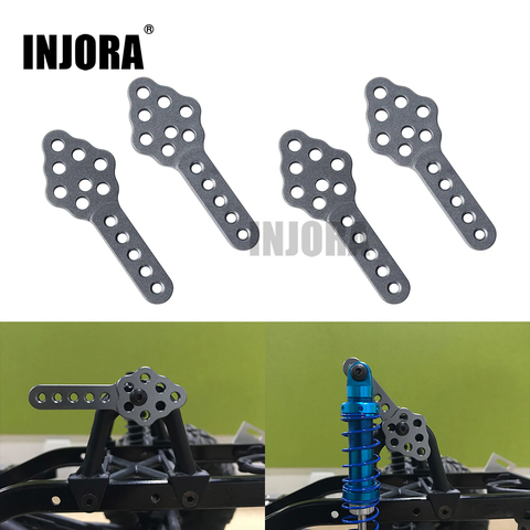 INJORA – support pour amortisseur en métal, 4 pièces, support d'angle réglable en hauteur pour voiture à chenilles axiale RC SCX10 90046 D90 D110 ► Photo 1/6