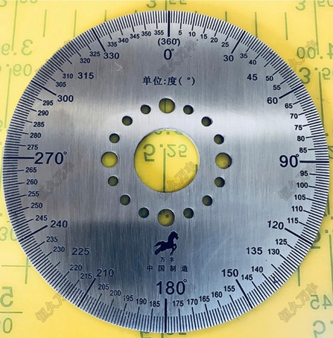 Plaque de cadran en acier inoxydable, diamètre: 100mm trou intérieur: 20mm épaisseur: 2mm, 360 degrés ► Photo 1/3