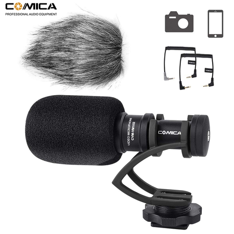 Comica CVM-VM10II Mini Microphone vidéo entretien directionnel micro d'enregistrement pour Canon Nikon appareil photo reflex numérique pour iPhone Smartphones ► Photo 1/6