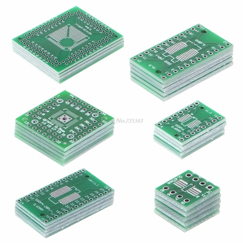 30 pièces Kit de carte de circuit imprimé SMD à DIP adaptateur convertisseur FQFP32-100 QFN48 SOP8 16 24 28 Circuits intégrés livraison directe ► Photo 1/6