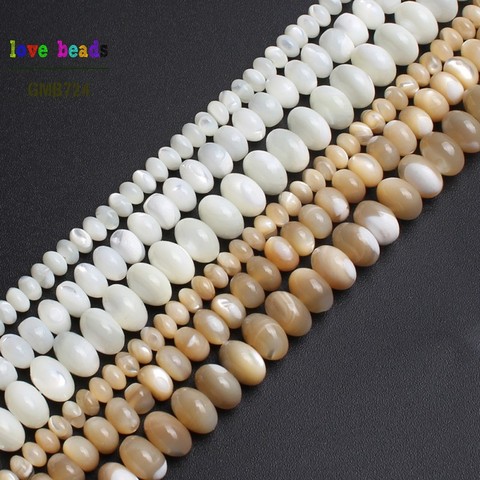 Perles d'espacement naturelles Trochus, coque supérieure, pour la fabrication de bijoux, collier Bracelet à bricoler soi-même de 3*4/4*6mm/5*8mm, brin 15'' ► Photo 1/6