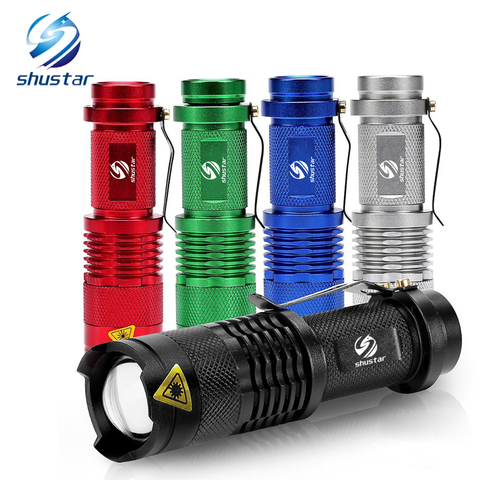 Mini lampe torche colorée haute puissance avec zoom, équipement de Camping, 3 modèles, lampe Flash, LED étanche ► Photo 1/6
